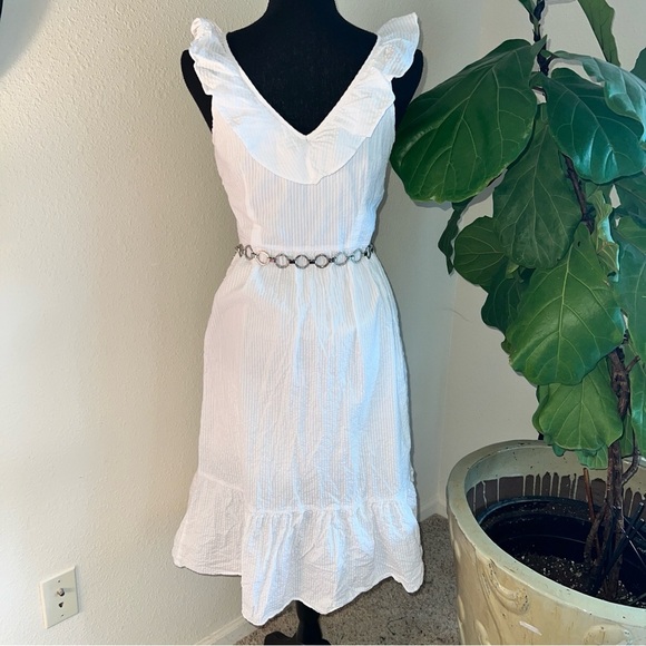 Vineyard Vines for Target Women’s White Seersucker Sleeveless Ruffle Sundress S - Picture 10 of 16